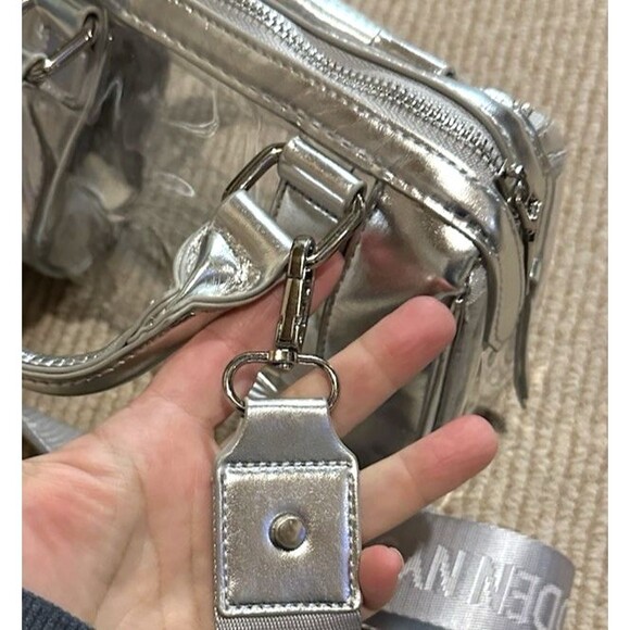 Madden NYC Clear & gray Stadium barrel bag Crossbody removable strap + handles - Picture 10 of 16